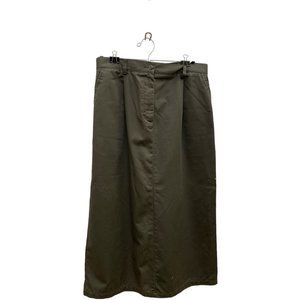 L.L. Bean skirt, women's size 16, straight, brown cotton blend ,modest maxi